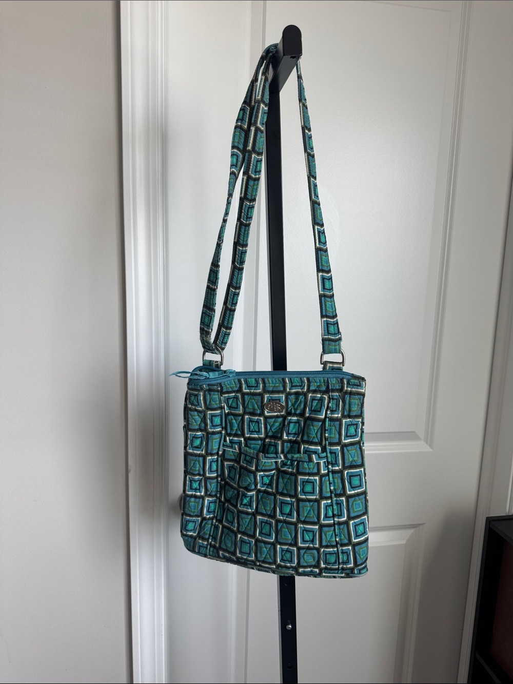 Teal Geometric Crossbody Shoulder Bag